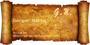 Gerger Márta névjegykártya